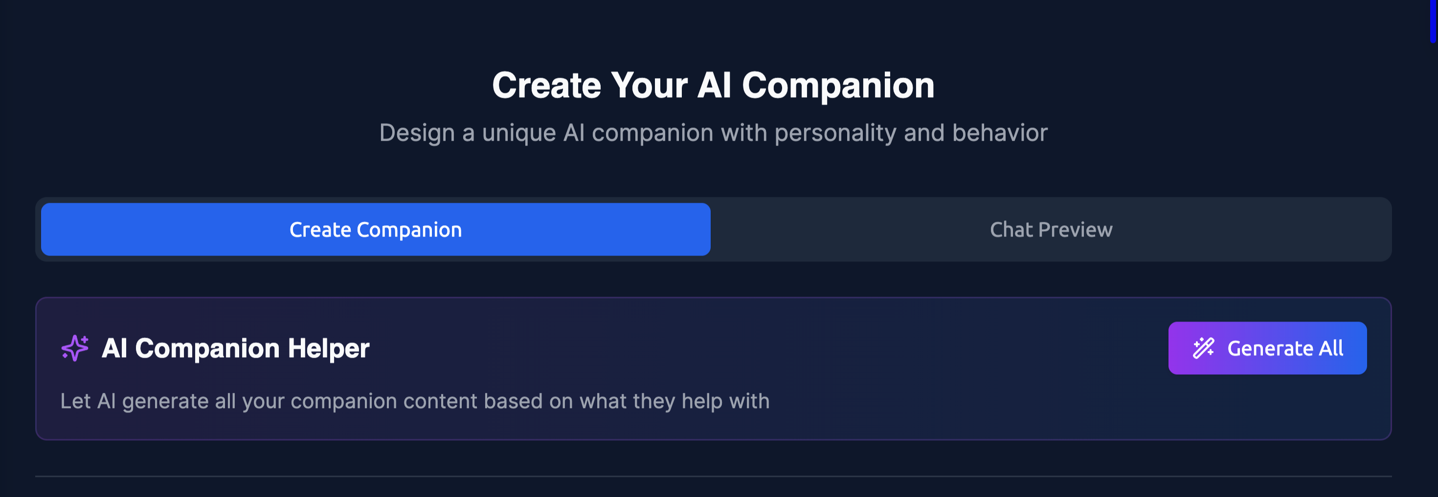 Create your companion